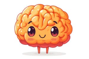 Urocza ilustracja mózgu przypomina o znaczeniu profilaktyki zdrowia mózgu.